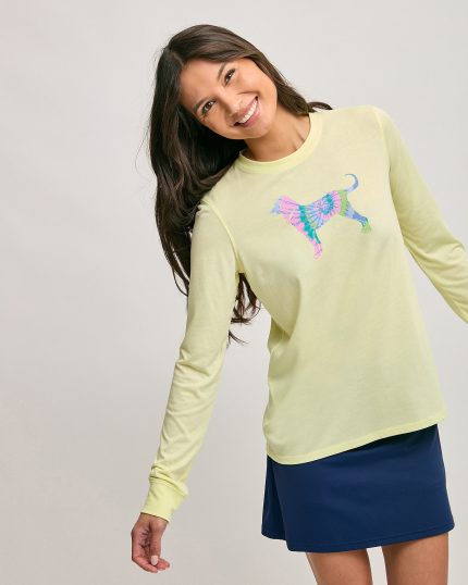 Laides Washburn Tie Dye Dog Longsleeve Tee